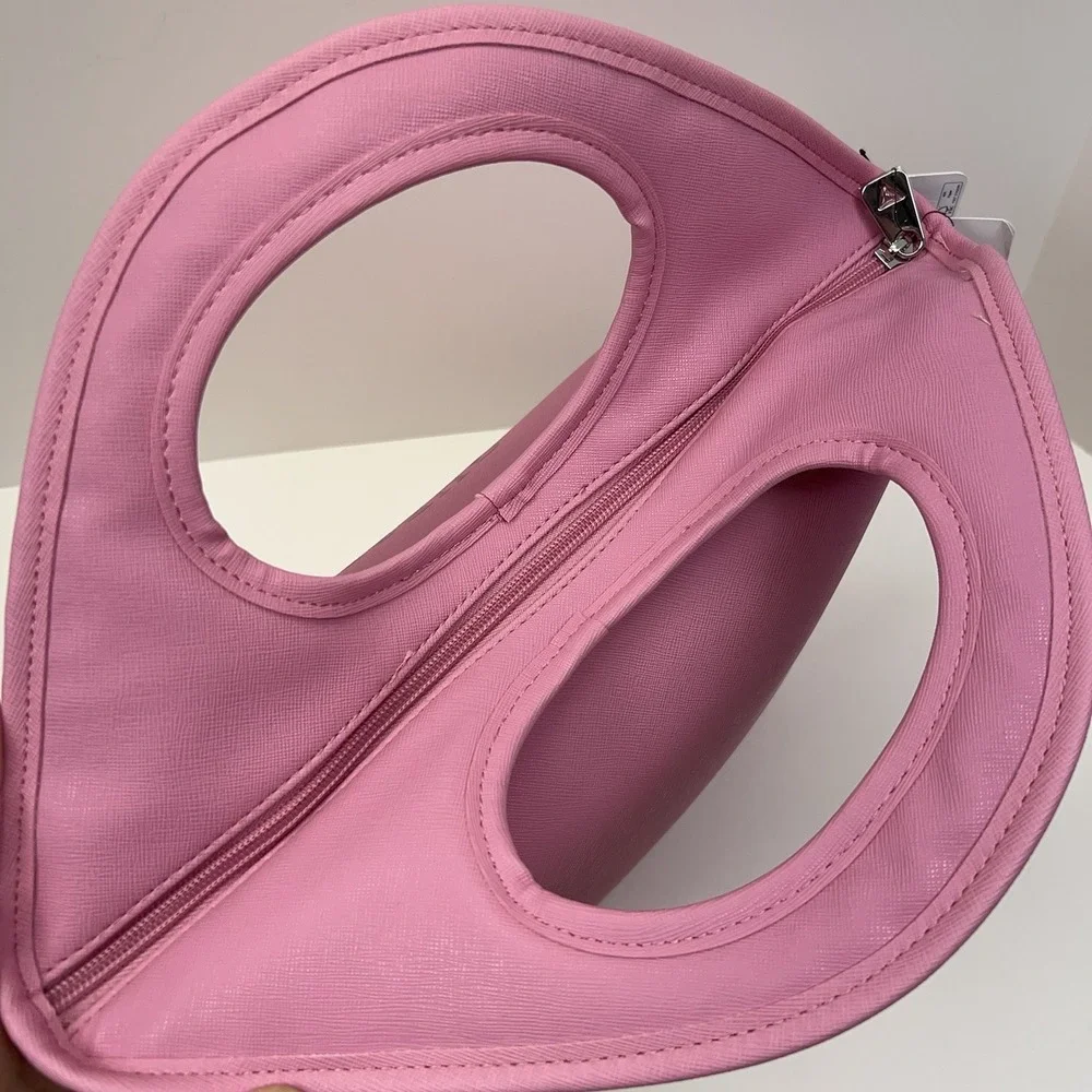 GUESS Insulated Lunch Tote Bag Top Handle Pink PVC Cooler School Travel Office